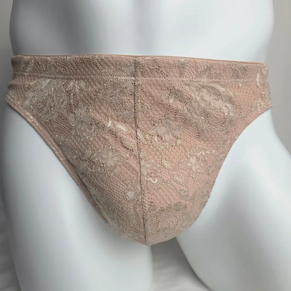 Cosabella Italian Luxury Classic G-String Floral Lace Mens Underwear Sei Beige